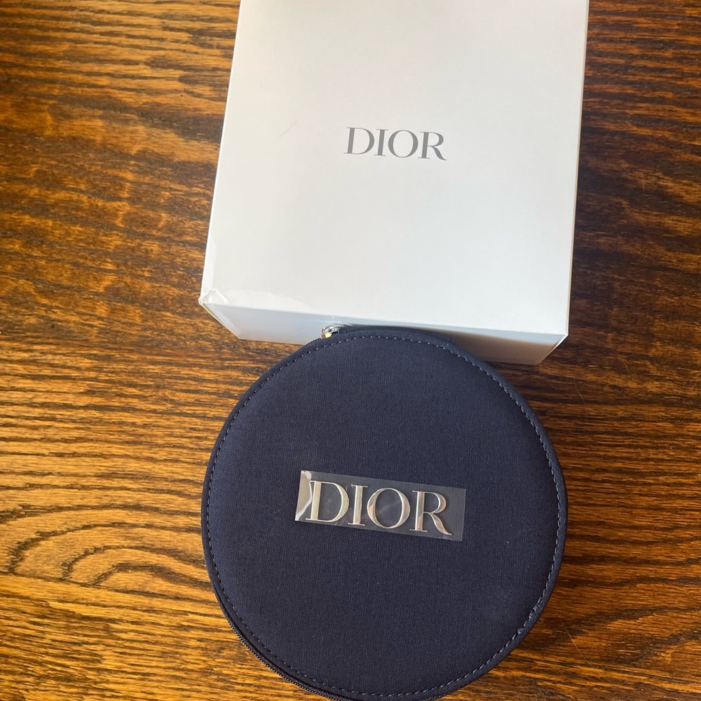Dior Navy Blue Round Case With Mirror Inside